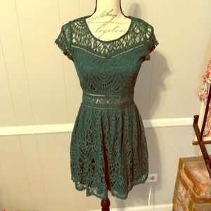 H&M Green Lace Mini Dress
